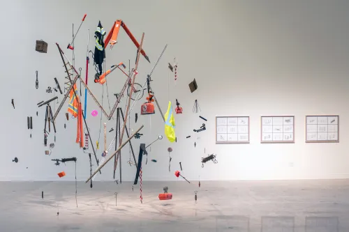 artwork by Carolina Caycedo and David de Rozas, Visual Arts Center, UT Austin
