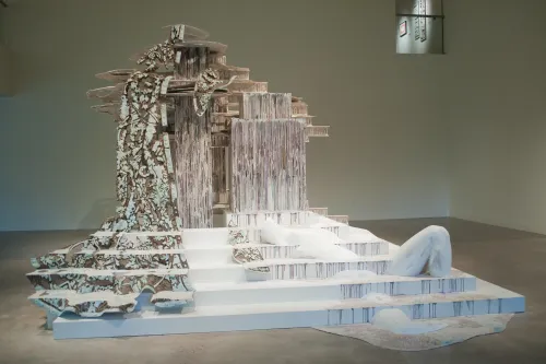 work by Diana Al-Hadid, Visual Arts Center, UT Austin