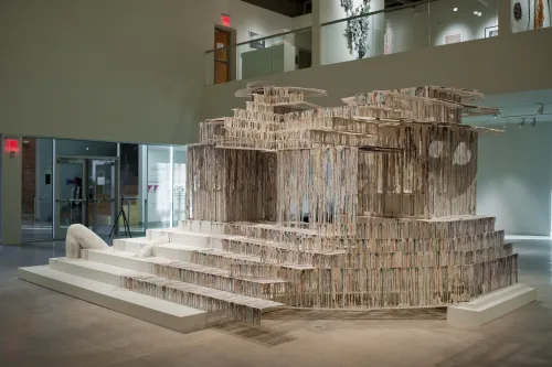 work by Diana Al-Hadid, Visual Arts Center, UT Austin