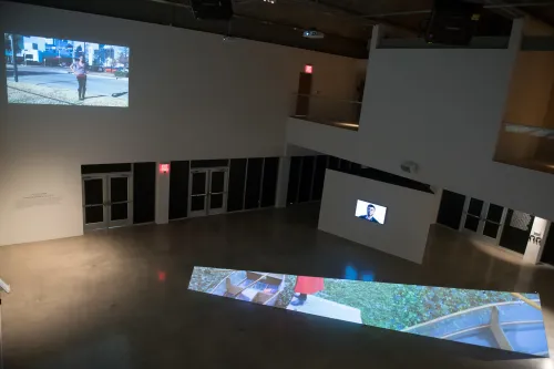 installation view of 'I Think We Meet Here' exhibition, Visual Arts Center, UT Austin