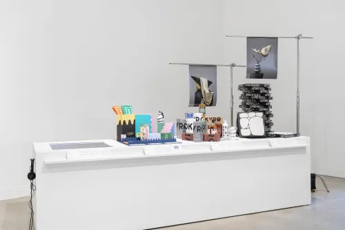 installation view of Hundred Points: Contemporary Graphic Design from Austin, São Paulo, Cairo, and Helsinki from 