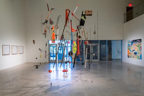 artwork by Carolina Caycedo and David de Rozas, Visual Arts Center, UT Austin