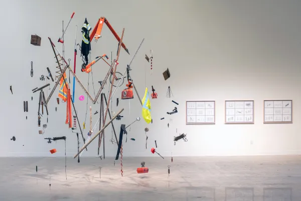 artwork by Carolina Caycedo and David de Rozas, Visual Arts Center, UT Austin