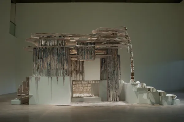 work by Diana Al-Hadid, Visual Arts Center, UT Austin