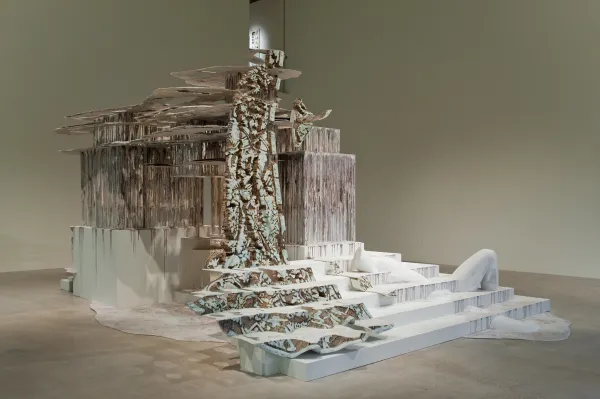 work by Diana Al-Hadid, Visual Arts Center, UT Austin