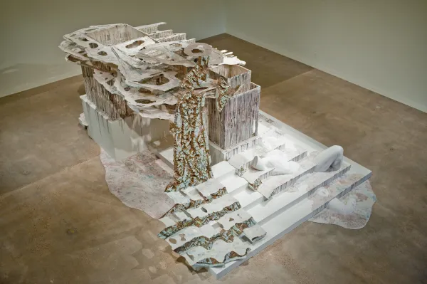 work by Diana Al-Hadid, Visual Arts Center, UT Austin