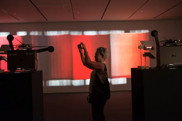 opening reception for 'Strange Pilgrims' exhibition at Visual Arts Center, UT Austin