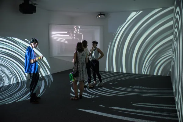 opening reception for 'Strange Pilgrims' exhibition at Visual Arts Center, UT Austin