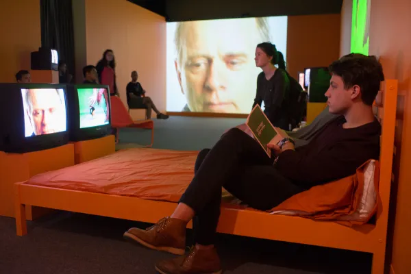 opening reception for 'Strange Pilgrims' exhibition at Visual Arts Center, UT Austin