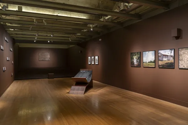 installation view of Zalika Azim: Blood Memories (or a going to ground)