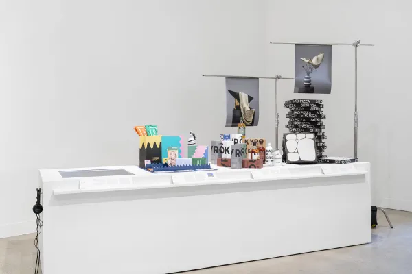 installation view of Hundred Points: Contemporary Graphic Design from Austin, São Paulo, Cairo, and Helsinki from 