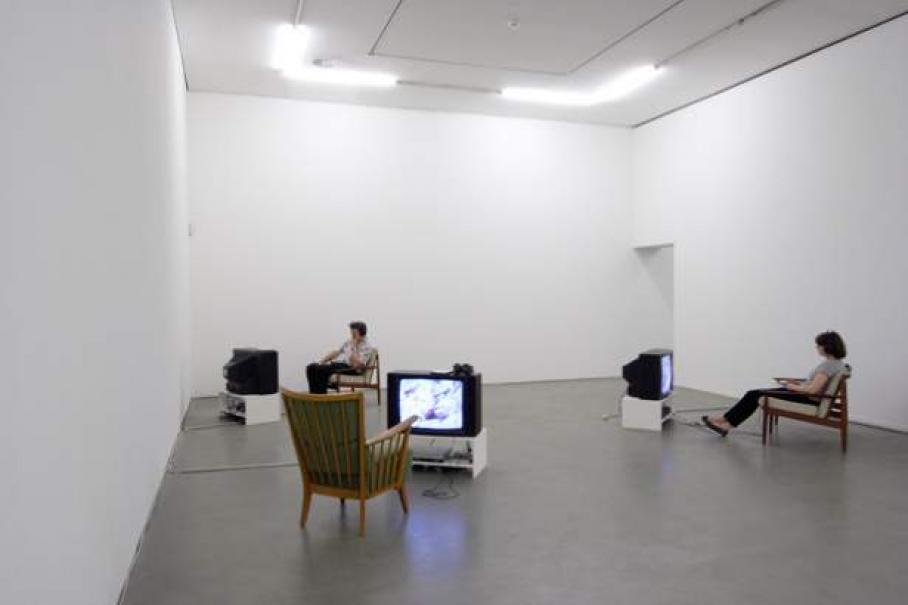 installation view of Mobile Archive, Israeli Center for Digital Art