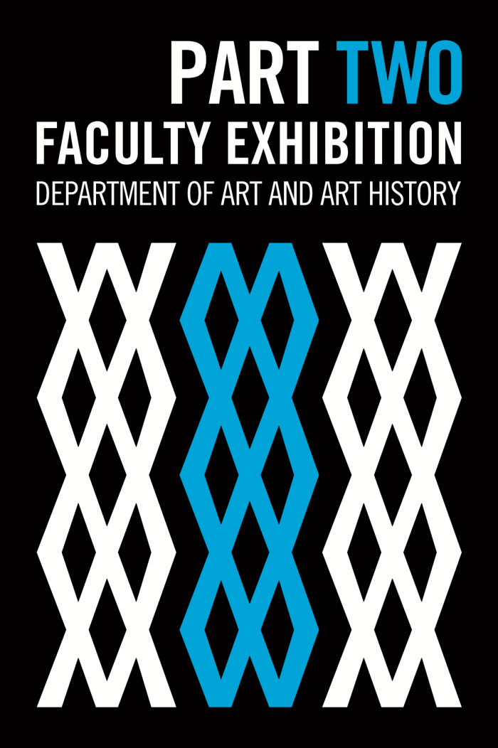 graphic for faculty exhibition, Visual Arts Center, UT Austin