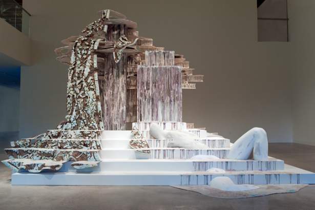 work by Diana Al-Hadid, Visual Arts Center, UT Austin