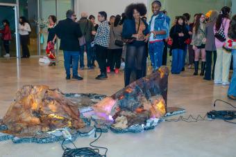 people in gallery during art opening