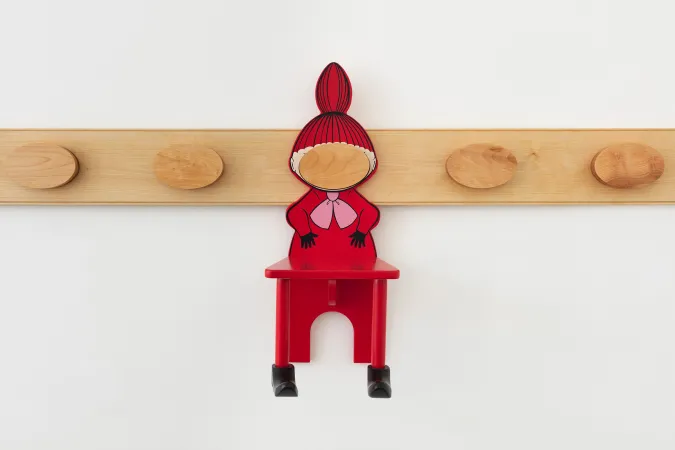 Lisa Lapinski, Visual Arts Center, pegboard with red chair sculpture