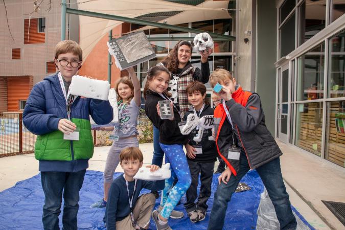 kids at art making workshop